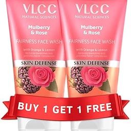 VLCC Mulberry & Rose Facewash - 150ml X 2 | Buy One Get One (300ml) | For Visible Glow and Fairness | With Rose, Mulberry, Orange & Lemon Peel Extract.-51
