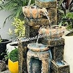Homestead decore Solution Ganesh Stone Fountain 3.5 feet for Home Decor | Stone Water Fountain Big Size | Water Fountain for Office, Garden | Fountain for Home with led Light (Multicolour)-image-75