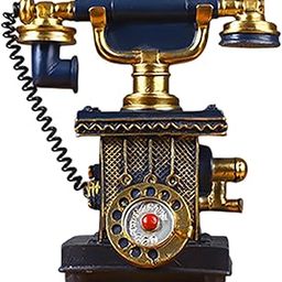 UJEAVETTE Phone Model Large Creative Resin Vintage Rotary Telephone for Cafe Bar Store C02-12