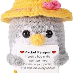 Crochet Toys, Penguin Emotional Support Gift for Women, Penguin Doll Gifts for Woman with Positive Message Card Suitable Men Women Gifr for Birthdays Holidays-image-81