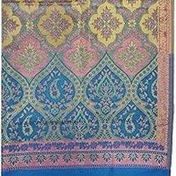 Women's Wool Blend Woven Shawl (vch18257, Blue, 40"*80" Inches)-image-8