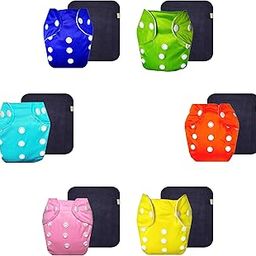 Dumbledo Lite Cloth Diaper with Black Insert (Pack of 6) | Hypoallergenic | Reusable & Washable | Easy to Clean | Trusted by Moms | 3 Months – 2 Years | Unisex Baby-4