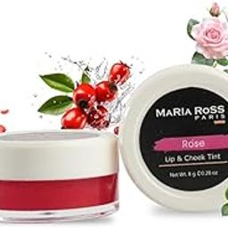 Maria Ross Rose Lip And Cheek Tint Balm with Shea Butter | Lip Balm For Moisturize And Lighten Dark Pigmented Lips | Coco Butter & Grape Seed Oil Lips And Cheek | 8g-16