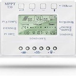 MPPT T-30 Solar Charge Controller 12V 24V for Max 48V Input with LCD Display,Compatible MPPT Charge Controller PWM Intelligent/Efficient/Energy Saving-image-79
