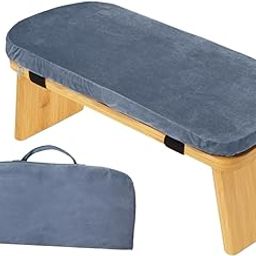 THE STYLE SUTRA® Meditation Bench with Cushion Soft for Indoor Outdoor Tea Ceremony Room Light Blue | Sporting Goods | Fitness, Running & Yoga | Yoga & Pilates | Yoga Props-image-43