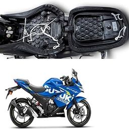 Compatible with Suzuki Gixxer SF Bike/Scooty Removable & Washable PU Leather Waterproof Single Bike Seat Cover (Black)-image-94