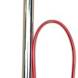 Steel Cycle Air Pump High Performance Bicycle Floor Pump, Chrome Steel Body, T-Handle Design, Red Hose (Silver) [ Pack of 1 ]-31