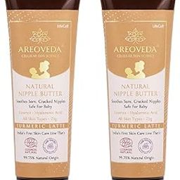 AreoVeda Natural Nipple Butter (25gm Each) With Tumeric Extract & Ghee - Soothes Cracked, Sore & Dry Nipples | Breastfeeding & Baby Safe | Non-greasy, Fast Absorbing & Moisturises The Skin | Lab Tested and Ecocert Certified (Pack of 2)-picture-17
