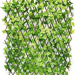 Expandable Grass Fence Artificial Wall Hedge Balcony Decor Privacy Decorative Trellis Faux Artifical Green Grass Plant for WalI/Home Decor - Expandable to 4 x4 Feet-8
