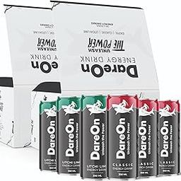 DareOn Energy Drink-Mix 2 Flavour 250 ml Pack of 12 Assorted (Classic & Litchi-Lime)-image-87