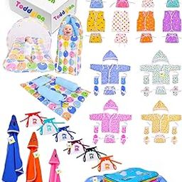 Toddylon 56 in 1 New Born Baby Products All Baby Bedding Set | Baby Clothes | Gift Packs | Hospital Kit | Essentials Items | Infants Combo (0-6 Months)-image-72