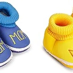 dhairya collection Infant booties new born baby shoes /Kids Footwear/Baby shoes/ Baby Booties/ Booties/ New born baby booties Multicolor Pack 0f 2-picture-0