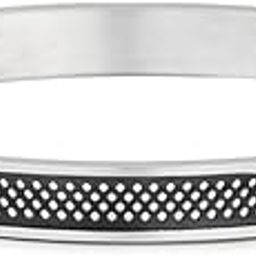 1pc Oval Stainless Steel Multicolor Mesh Curved Card bangle For Men-image-54