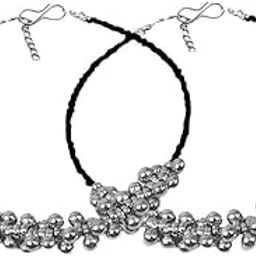 Silver and Black Studded with Ghungroo Alloy Anklet for Women repson enterprise (Pack of 2)-image-38