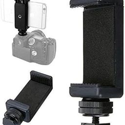 ZuriKrisha® 1/4" Phone Clip Holder with Hot Shoe Adapter Mount Screw for All DSLR Camera (Black)-25