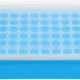 ATORSE® Plastic Laboratory 72 Sockets 1.5Ml/2Ml Blue Centrifuge Tube Stand Holder Box-17