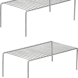 NH10 DESIGNS Stainless Steel Utensils Dish Rack/Multipurpose Rustproof Shelf/Storage Shelves/Stand For Home & Kitchen Cabinet, Cupboard & Pantry (Pack Of 2, Nhsp, Under Cabinet, Floating Shelves)-image-4