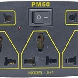 BKN 5 in 1 Universal Power Socket 1 Switch with Indicator Wall Plug Power Adaptor (5A)-picture-19