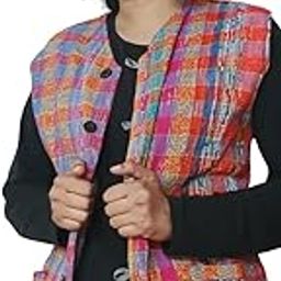 Sleeveless Khesh Jacket for Men and Women – Winter Cardigon, Cotton Linen Lining, Khesh Fabric Outer (48)-image-97