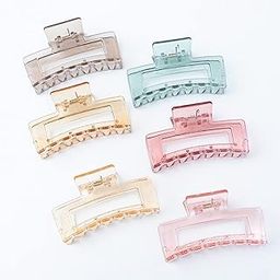 GT Gloptook Clear Hair Claw Hair Claw Clips Clear Big Transparent Banana Barrettes Hairpin for Women Girls Thick Fine Hair Nonslip Jumbo Strong Hold Large French(Multicolor) (Pack of 4)-28