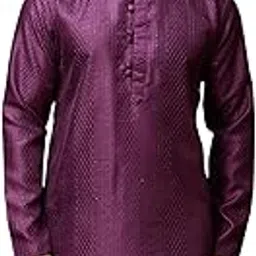 vardha Men's Cotton Blend Kurta with Sequin Embroidery and Striped Diamond Pattern Kurtas for Men - Size -S, M, L, XL, XXL-picture-2