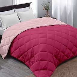 AYKA Reversible Comforter 220 GSM Microfiber Reversible AC Comforter/Blanket for Winter/Quilt/Duvets for King Size Double Bed Comforter (90 * 100, Pink & Peach)-image-75