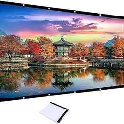 SAVSOL 100 inch Projector Screen,4K 4:3 Portable Eyelet Premium Video Foldable Projection for HD Home Theater Cinema Anti-Crease Indoor Outdoor Office Classroom (203 cm (W) x 152 cm (H))-1
