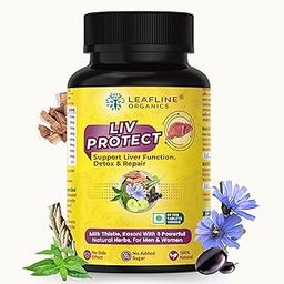 Leafline Liver Detox, Cleanser With Milk Thistle (Silymarin,Antioxidants) | Improve Liver Function, Digestion | Reduces Fattyliver, Protect Liver Cells | Advanced Liver Support Supplement For Men & Women-1000Mg 60 Veg Tablets-image-5
