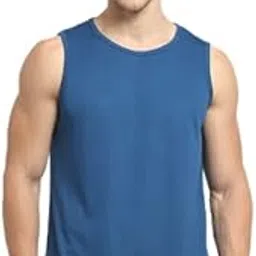 perfkt-u Mens Solid Round Neck Hydra-Cool Antimicrobial Running Tank T-Shirt…-picture-8