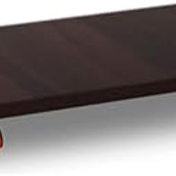 UniArt Heavy Duty Wooden CPU Tower Stand, Computer CPU Trolley with Locking Wheels (Orange & Black Wheels, 15.7 x 9.2 x 2.8 inches, Wenge)-14