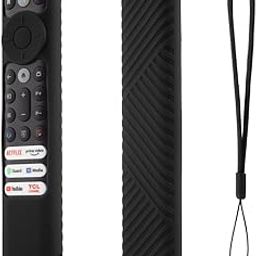 Silicone Remote Cover Case Pouch Sleeve Compatible for TCL iFFALCON Smart LED TV Remote Cover with Loop (Black)-8