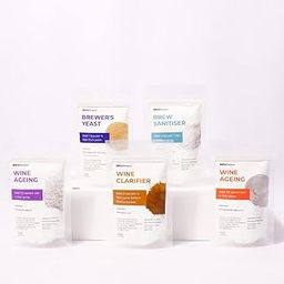 BREWBasket Wine Making Supplies for Making 20+ Bottles of Wine - Yeast, Sanitiser, Bentonite, Wine Ageing, Campden Along with Usage Instructions-image-1