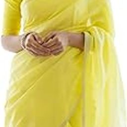 Women's Pure Soft Spun Cotton Lichi Silk Saree For Women With Attach Unstitch Blouse Piece-image-58