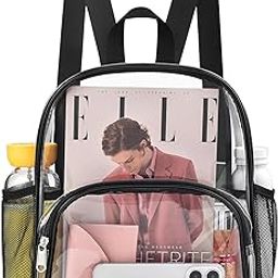 Clear Backpack for Stadium Events Clear Backpack 12x12x6 with Front Pocket for Concert Sport Events Work Travel-image-77