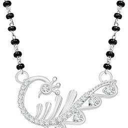 925 Silver Contemporary Peacock Mangalsutra| Necklace with Black Bead chain| Gift for Women | With Certificate of Authenticity and 925 Stamp-image-88