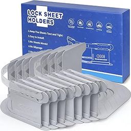 SAMTURUI Sheet Fasteners Bed Sheet Clips Fasteners for Corner Heavy Duty,Bed Sheet Holder Straps with Bedsheet Clips/Straps No More Loose Sheets,2 Pack-Gray-picture-13