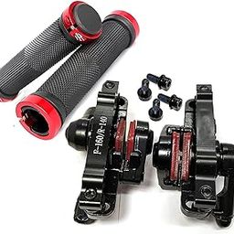 NSV Bicycle Handle Grip + Cycle Diskc Brake Mechanical Caliper Set with Disc Pads-16