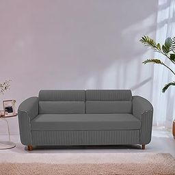 CASALIVING Torrato 3 Seater Sofa Cum Bed for Living Room (Dark Grey Colour Fabric) Premium Fabric Sofa-image-63