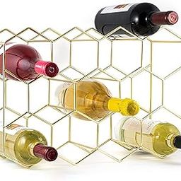 Lavish Craft Countertop Wine Rack 14 Bottle Freestanding Modern Metal Wine Rack 3 Tier Tabletop Wine Holder Stand for Cabinet Pantry Wine Bottle Storage No Assembly Required (Gold)-15