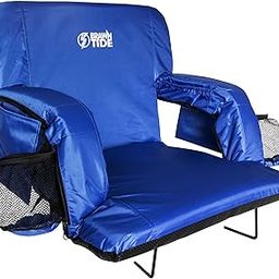 Brawntide Portable Stadium Seat Chair - Extra Thick Padding, Adjustable Bleacher Strap, Shoulder Straps, 4 Pockets, Water Resistant, Ideal for Sporting Events, Beaches, Parks, Camping (Blue)-image-10