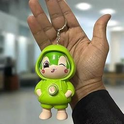 Keychain Adorable Charm Bag Charm Cartoon Crayon Action Figure with Lobster Keyring Fun Keyring Plastic Keychain Variable Changing Face Expression Crayon any one ramdom color (one piece)-image-15