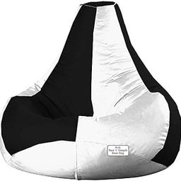 RnS Rest 'n' Sleep - Teardrop Bean Bags Cover Only, Faux Leatherette Teardrop Cover Only (3XL) (White/Black)-image-71