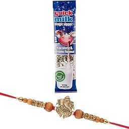 Quick Milk Magic Sipper Straw with Premium Ganesha Rakhi | Rakhi Gift For Brother | Magic Sipper Straw | 04-5