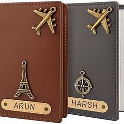 Customized Passport Cover with Name - Personalized Leather Passport Holder for Men & Women - Travel Wallet with Card Slots - Handmade Engraved Passport Case P008 (Pack of 2)-image-95