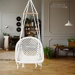 Patiofy D Shape Swing Chair/Swing for Adults & Kids/Swing for Balcony/Swing Chair for Adults for Home/Jhula for Adults/Jhoola/Swing for Indoor/Includes Hanging Kit -White-image-19