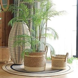 ATORSE Woven Planter Basket Lightweight Planter Container for Outdoor Flower Garden Style B Baskets, Pots & Window Boxes-image-3