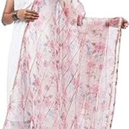 2.5 Meters Dusty Pink Organza Digital Floral Print Dupatta-46