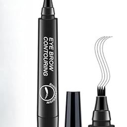 4 Point Eyebrow Pencil Black,Waterproof Microblading Eyebrow Pencil with a Micro-Fork Tip Applicator Creates || Black Fine Sketch Liquid Eye Brow Tattoo Tint Pen-image-12