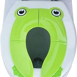 JUNIOR JOE Plastic Travel Portable Potty Seat For Kids Non-Slip Foldable Toilet Seat Pad With Carry Bag Green-image-46