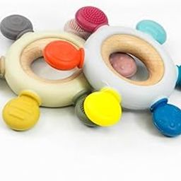 RUJAVE Silicone Baby Teether | Baby Teether | Infant Wooden Teether | Baby Teething Toys | Bpa Free Silicone Rudder | Wooden Ring Silicon Teether | Chewing & Mouthing Sensory Toy for Infants-image-31